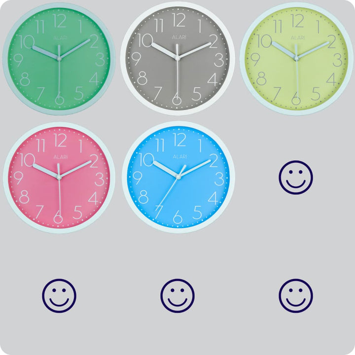 Jam Dinding Analog Polos Minimalis Alari Blue JDALARAL1111LBLU