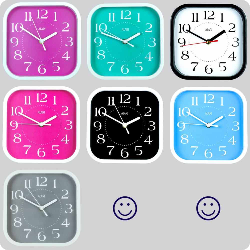 Jam Dinding Analog Polos Minimalis Alari Abu JDALARAL1246-5454ABU