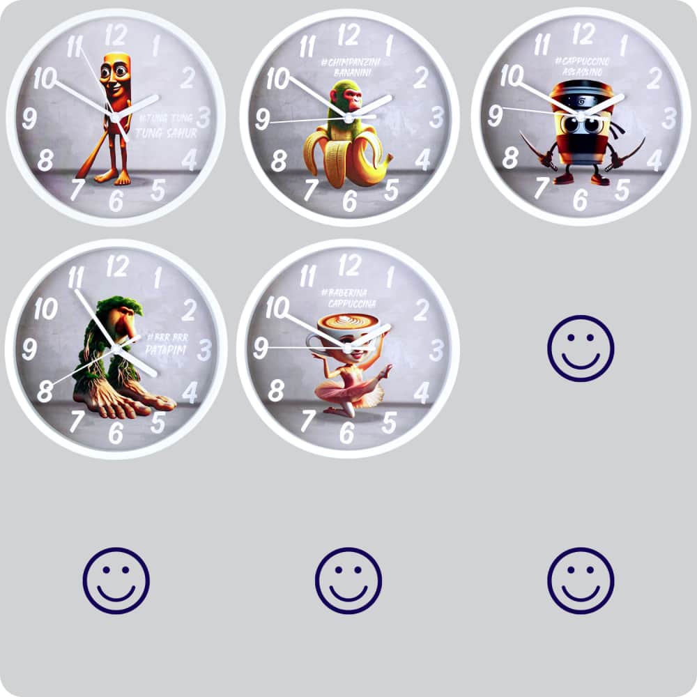 Jam Dinding Analog Karakter Anak Non Ballerina Cappuccina JDNONNN1176-1668BAL