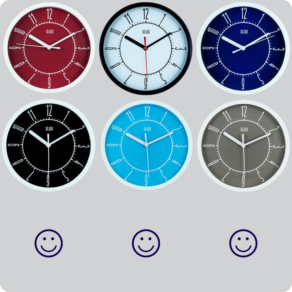 Jam Dinding Analog Polos Minimalis Alari Grey JDALARAL1177GRY