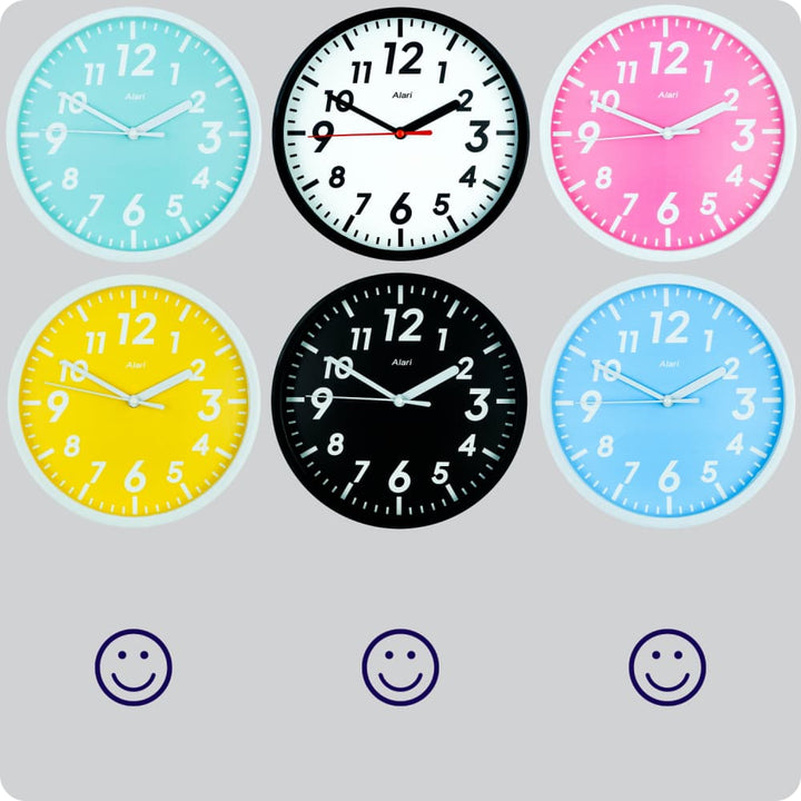 Jam Dinding Analog Polos Minimalis Alari Biru Muda JDALARAL1278-1668BIR