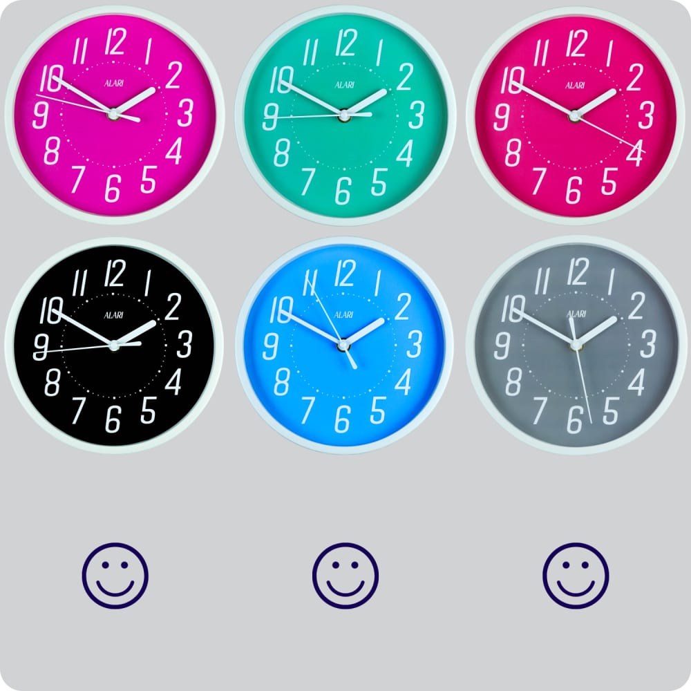 Jam Dinding Analog Polos Minimalis Alari Abu JDALARAL1167-1668ABU