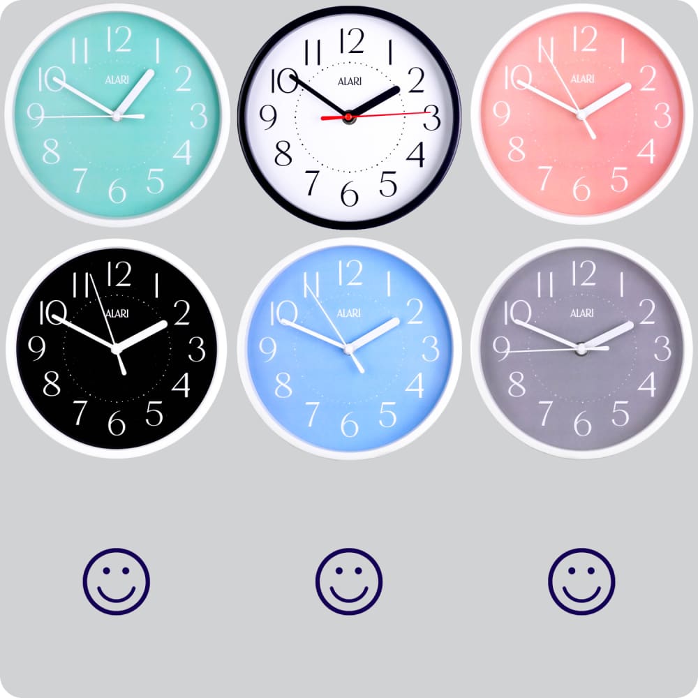 Jam Dinding Analog Polos Minimalis Alari Abu JDALARAL1158-1668ABU