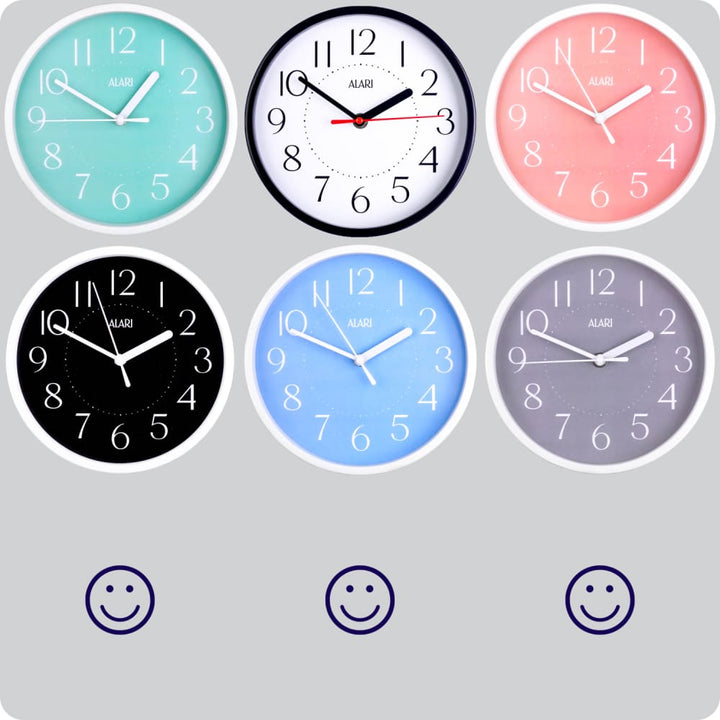 Jam Dinding Analog Polos Minimalis Alari Abu JDALARAL1158-1668ABU