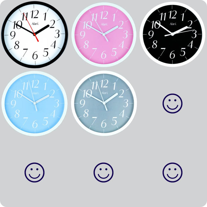 Jam Dinding Analog Polos Minimalis Alari Abu JDALARAL1115-1668ABU