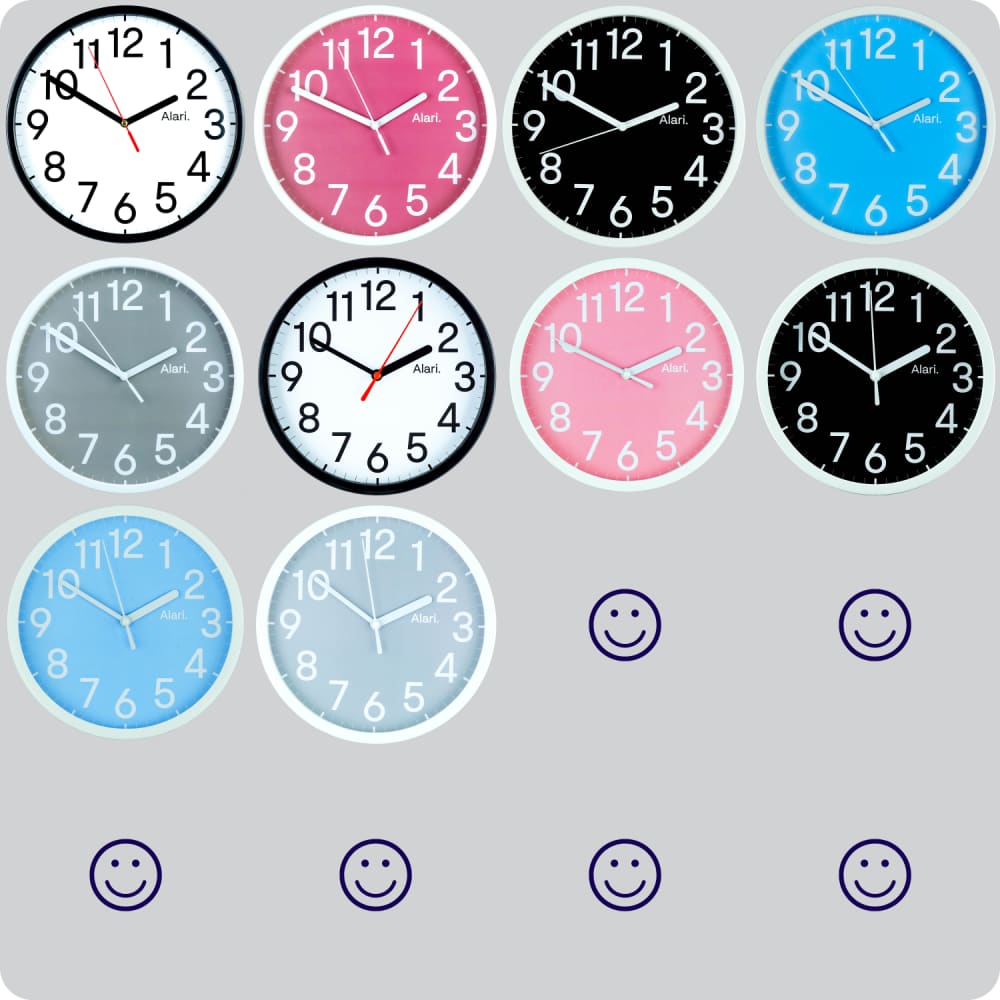 Jam Dinding Analog Polos Minimalis Alari Abu JDALARAL1113-1668ABU