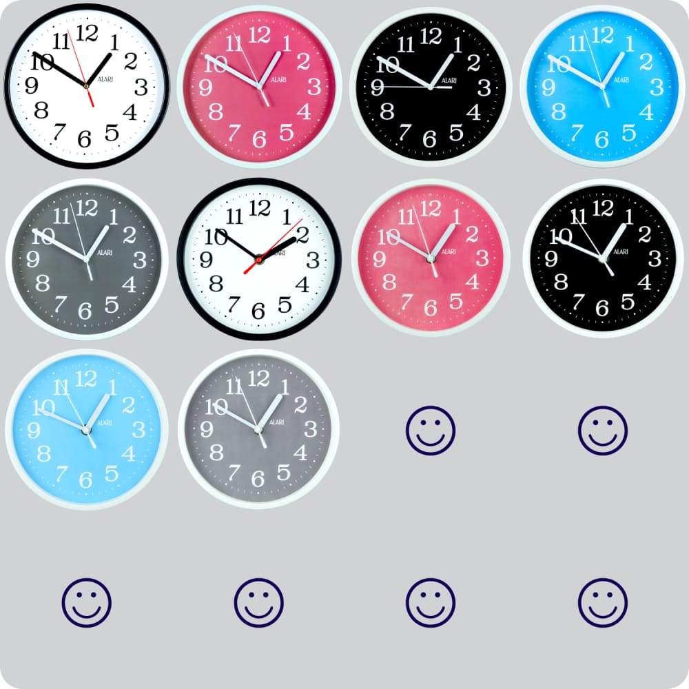 Jam Dinding Analog Polos Minimalis Alari Abu JDALARAL1243-1668ABU