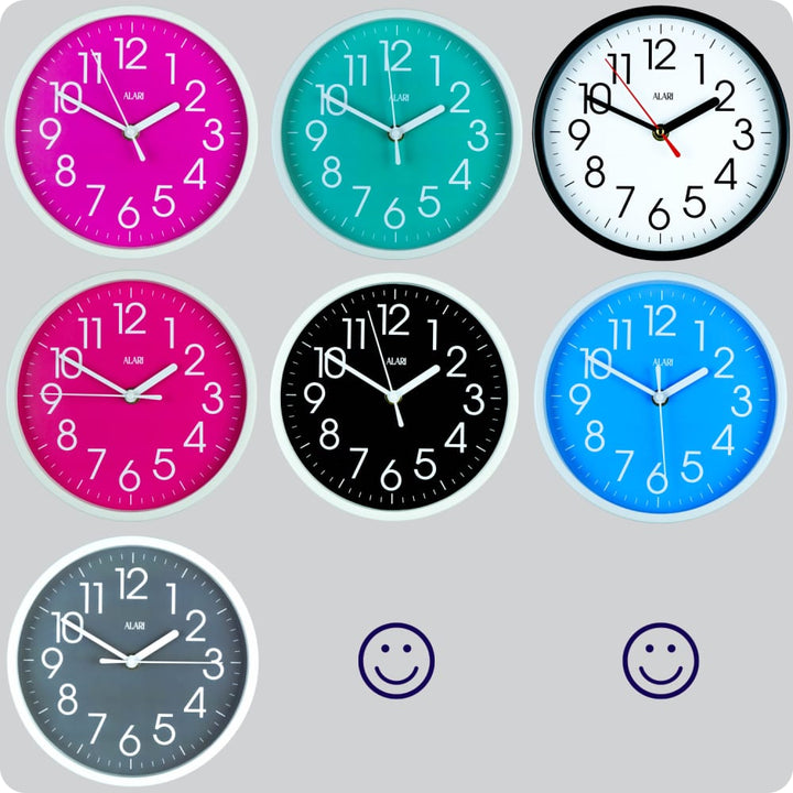 Jam Dinding Analog Polos Minimalis Alari Abu JDALARAL1164-1668ABU