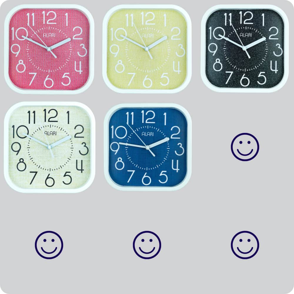 Jam Dinding Analog Polos Minimalis Alari Biru JDALARAL1208-5454BIR