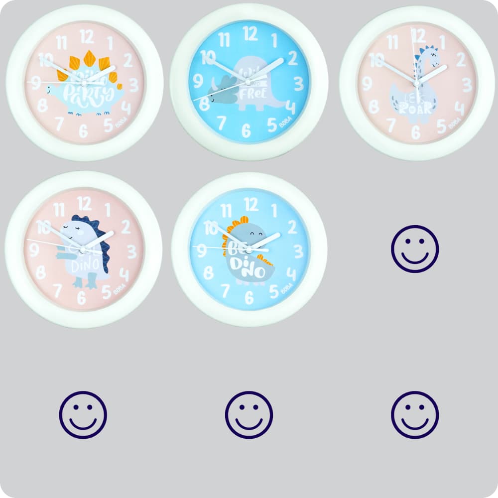 Jam Dinding Analog Karakter Anak Boba Be Dino JDBOBABB1212-805BDI
