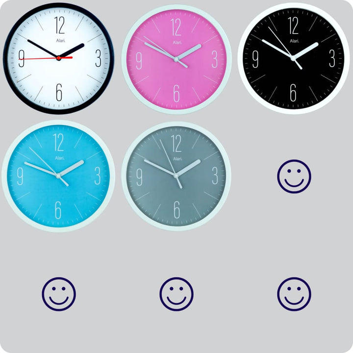 Jam Dinding Analog Polos Minimalis Alari Abu JDALARAL1202-1668ABU