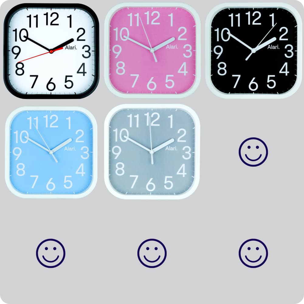 Jam Dinding Analog Polos Minimalis Alari Abu JDALARAL1113-5454ABU