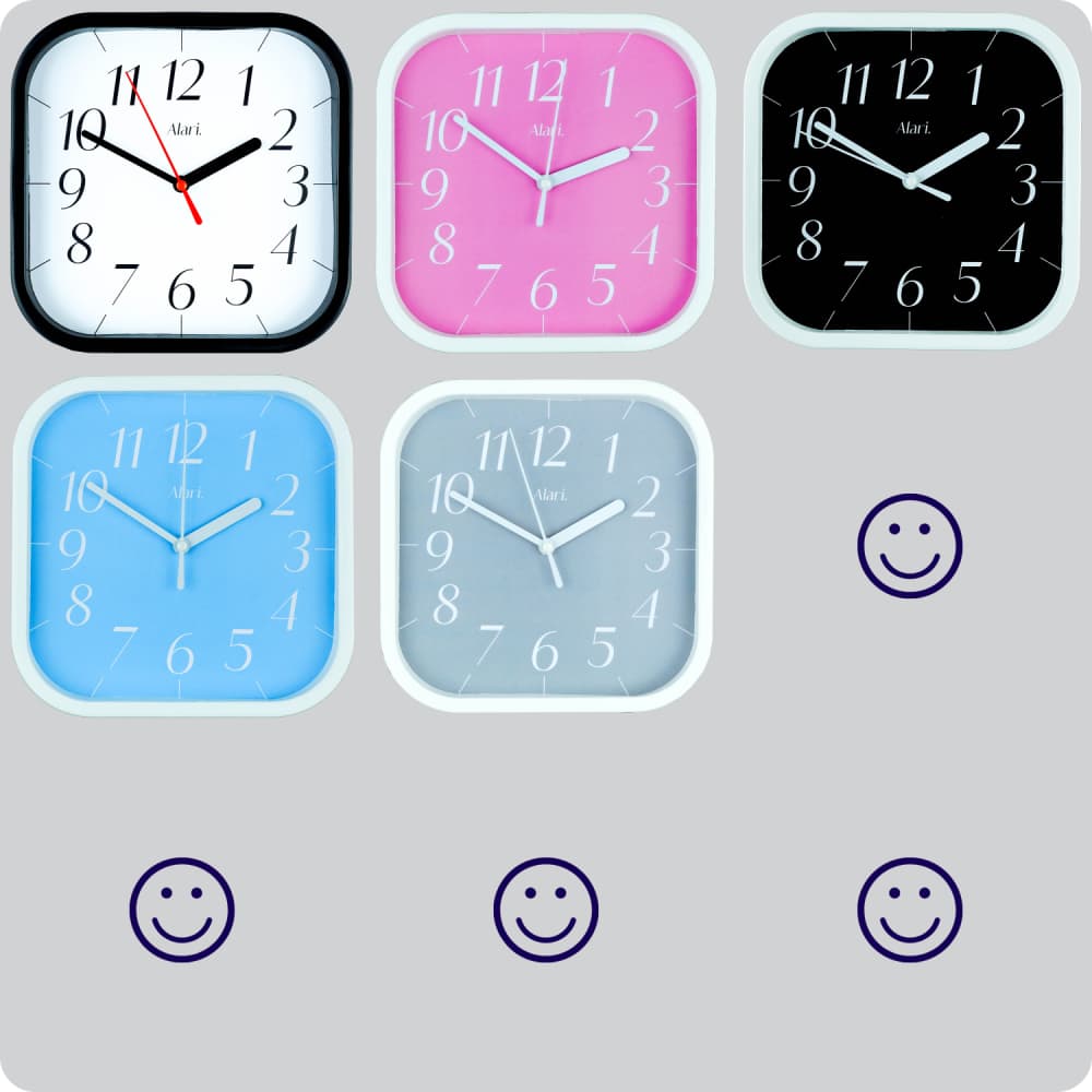 Jam Dinding Analog Polos Minimalis Alari Abu JDALARAL1115-5454ABU