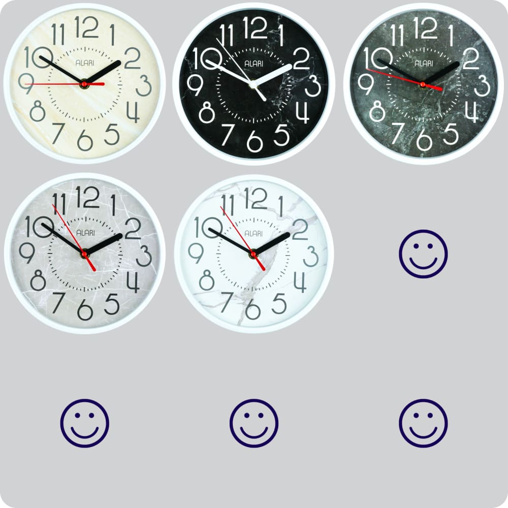 Jam Dinding Analog Polos Minimalis Alari Putih JDALARAL1239-1668PUT