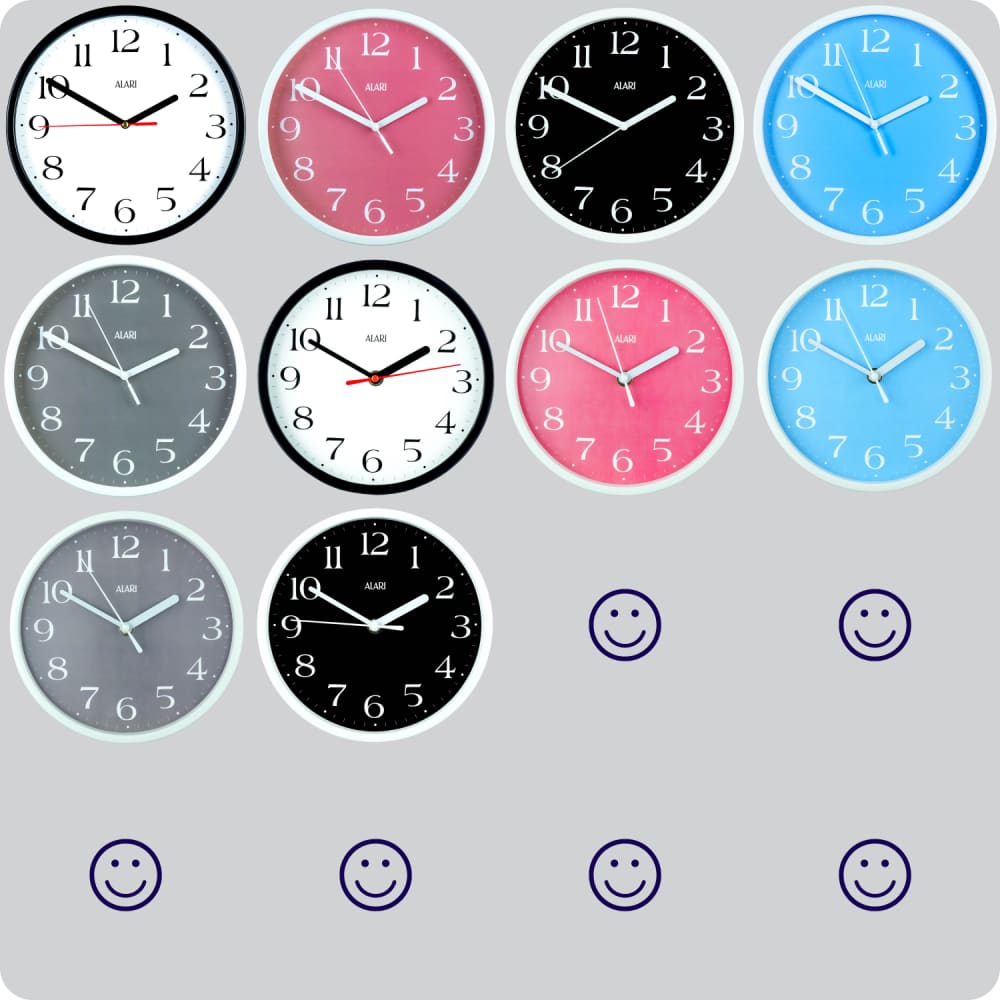 Jam Dinding Analog Polos Minimalis Alari Hitam JDALARAL1242-1668HIT