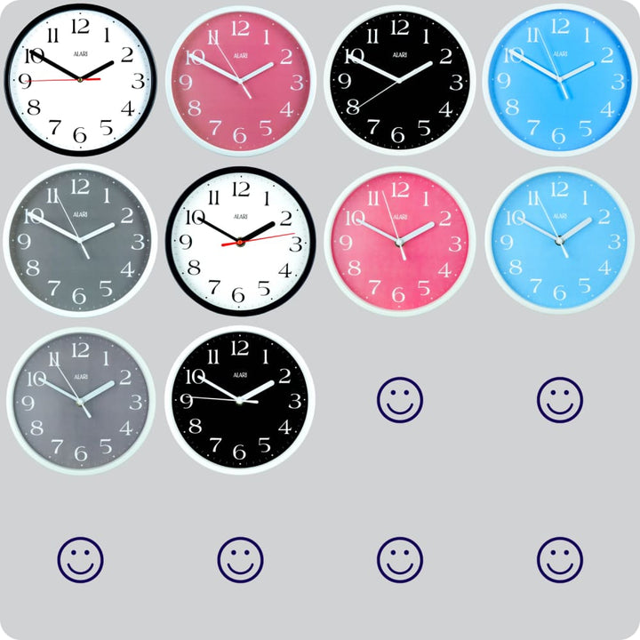 Jam Dinding Analog Polos Minimalis Alari Hitam JDALARAL1242-1668HIT