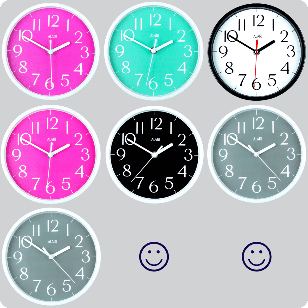 Jam Dinding Analog Polos Minimalis Alari Abu JDALARAL1196-1668ABU