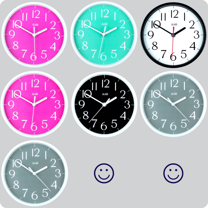 Jam Dinding Analog Polos Minimalis Alari Abu JDALARAL1196-1668ABU