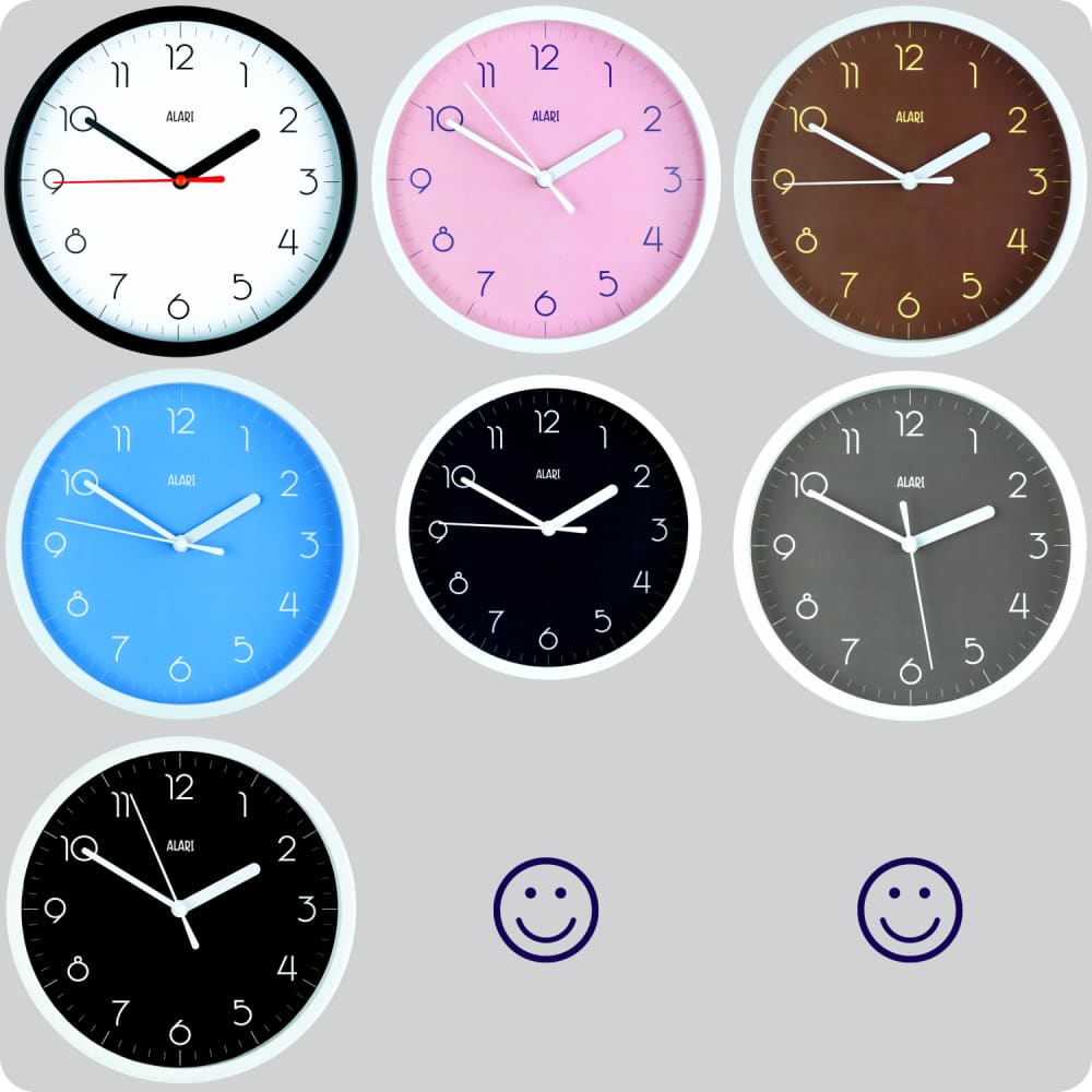 Jam Dinding Analog Polos Minimalis Alari Hitam JDALARAL1223-1668HIT