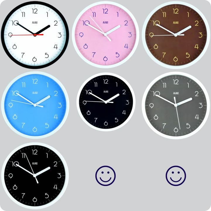 Jam Dinding Analog Polos Minimalis Alari Hitam JDALARAL1223-1668HIT