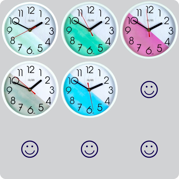 Jam Dinding Analog Polos Minimalis Alari Paint Blue V2 JDALARAL1184-1668V2