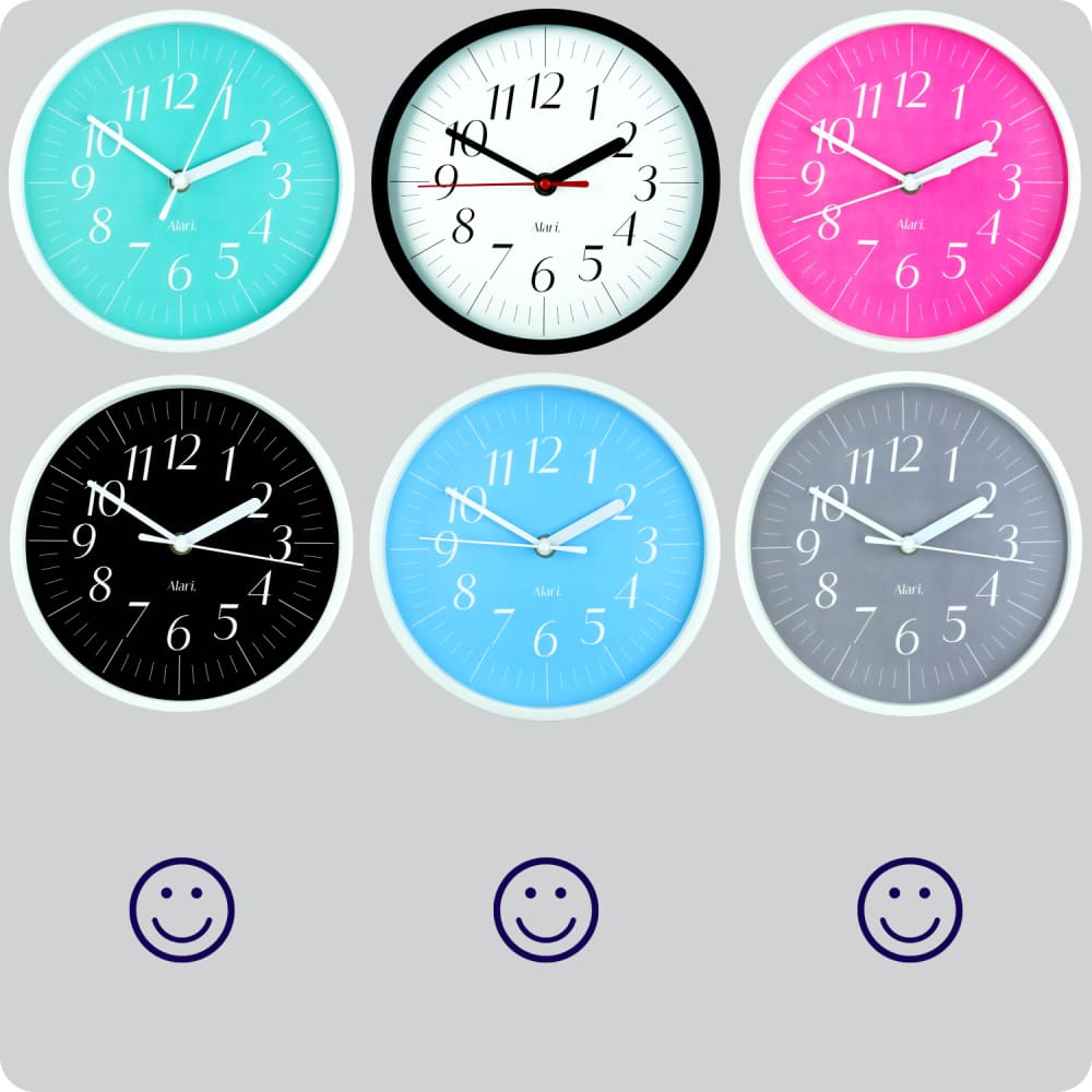 Jam Dinding Analog Polos Minimalis Alari Abu JDALARAL1250-1668ABU