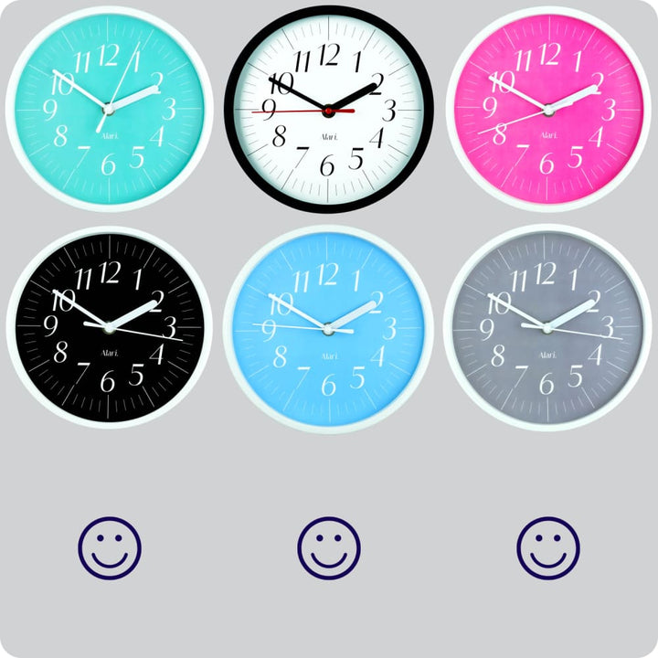 Jam Dinding Analog Polos Minimalis Alari Abu JDALARAL1250-1668ABU