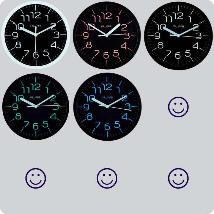 Jam Dinding Analog Polos Minimalis Alari Blue JDALARAL1199BLU