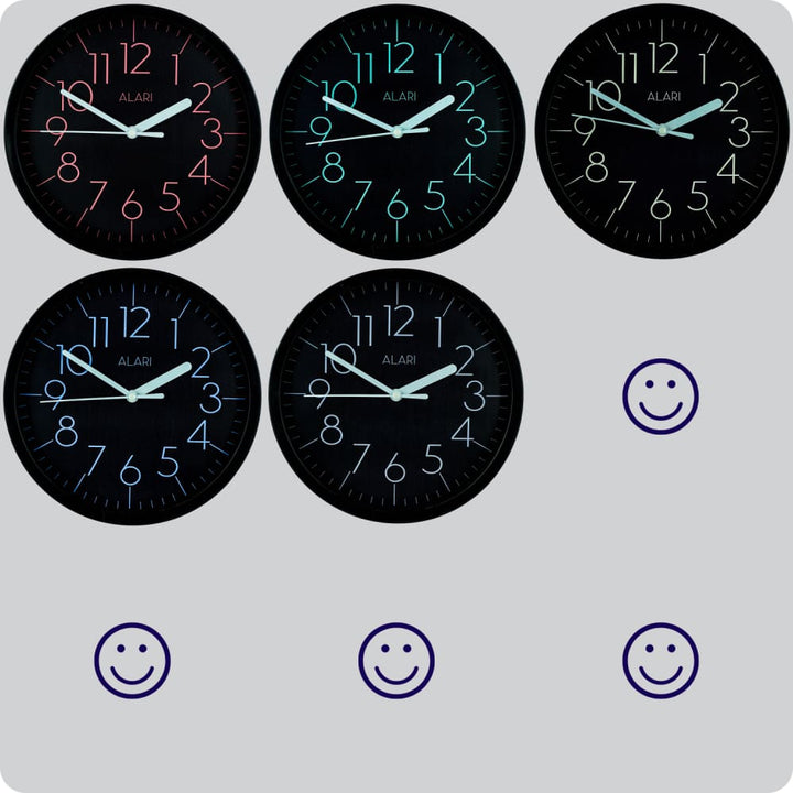 Jam Dinding Analog Polos Minimalis Alari Hitam Abu JDALARAL1191HITBU