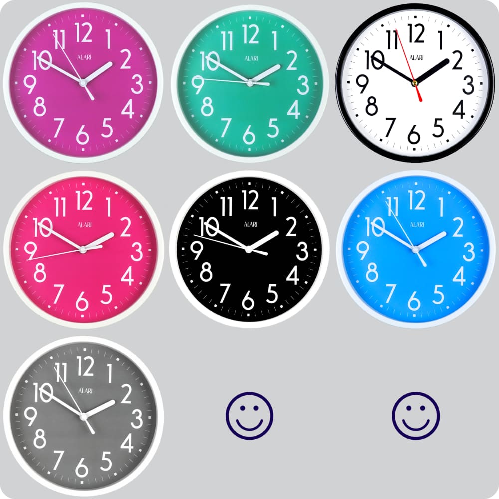 Jam Dinding Analog Polos Minimalis Alari Abu JDALARAL1163-1668ABU