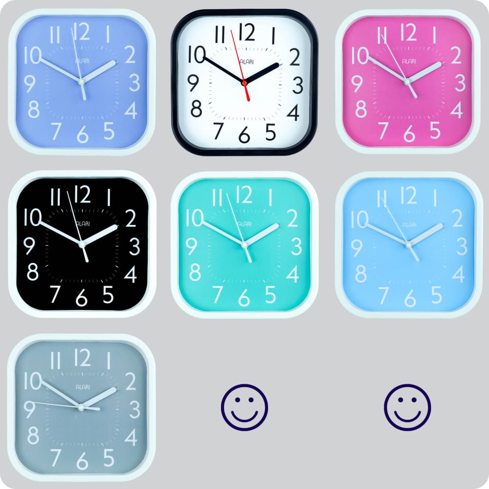 Jam Dinding Analog Polos Minimalis Alari Abu JDALARAL1209-5454ABU