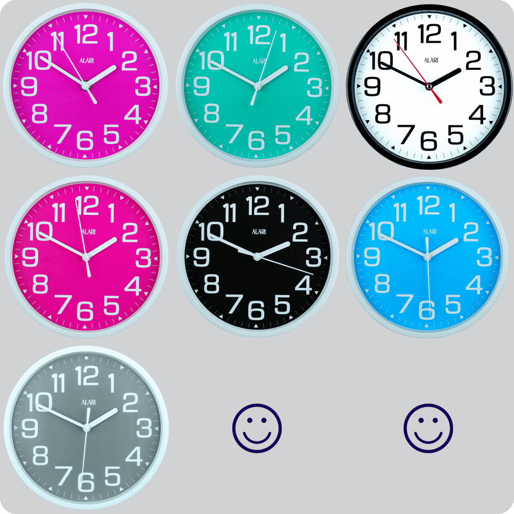 Jam Dinding Analog Polos Minimalis Alari Abu JDALARAL1193-1668ABU