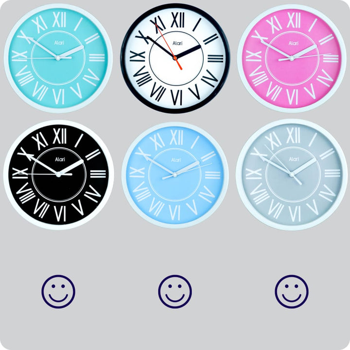 Jam Dinding Analog Polos Minimalis Alari Abu JDALARAL1214-1668ABU