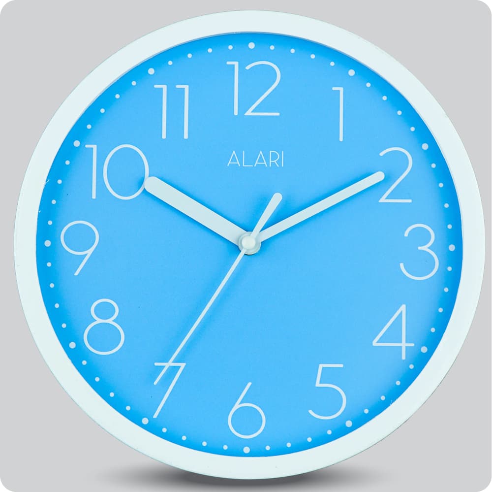 Jam Dinding Analog Polos Minimalis Alari Blue JDALARAL1111LBLU