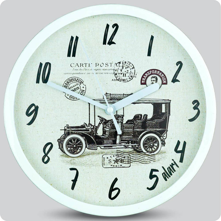 Jam Dinding Analog Rustic/Shabby Chic Alari Public Transportation JDALARAL1204-1668PUB