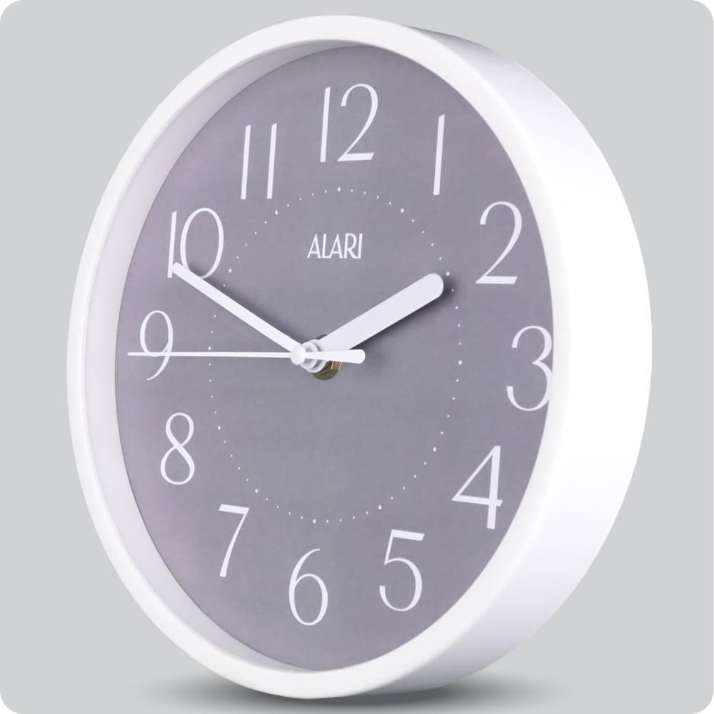 Jam Dinding Analog Polos Minimalis Alari Abu JDALARAL1158-1668ABU