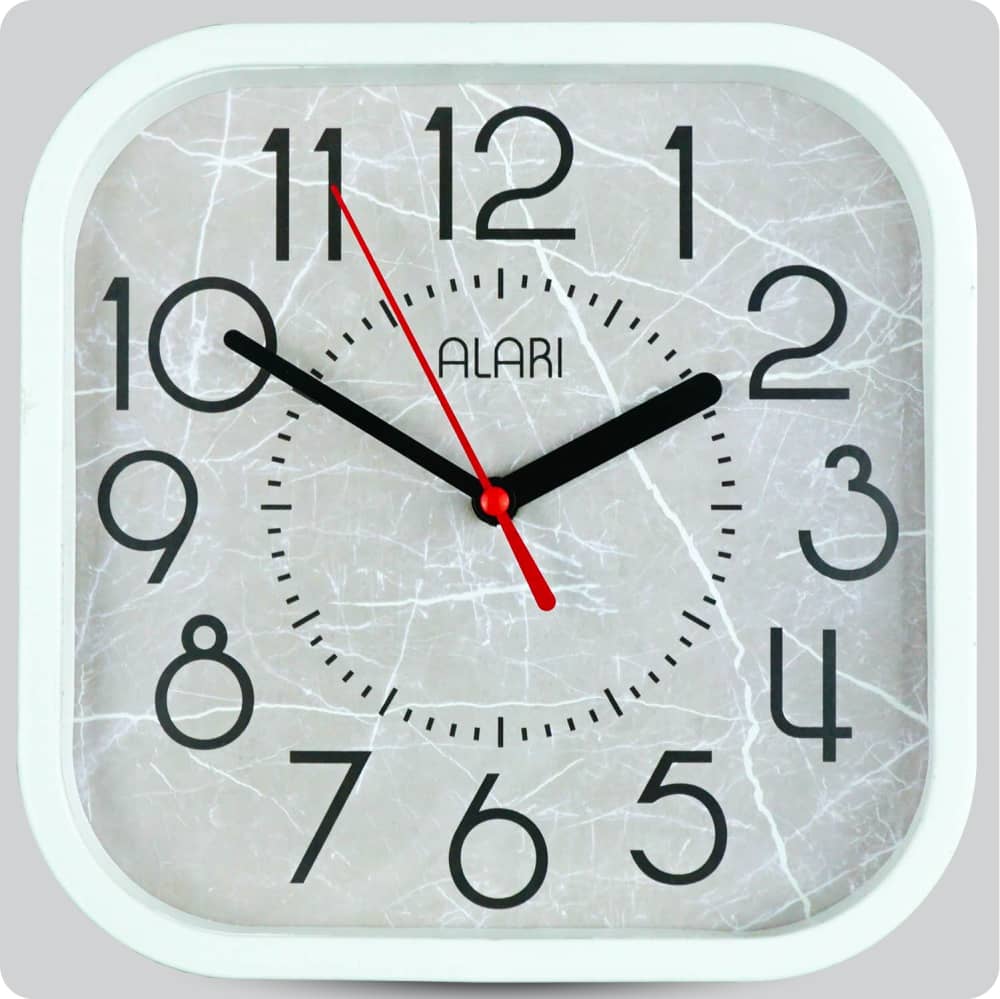 Jam Dinding Analog Polos Minimalis Alari Abu Muda JDALARAL1239-5454AMU