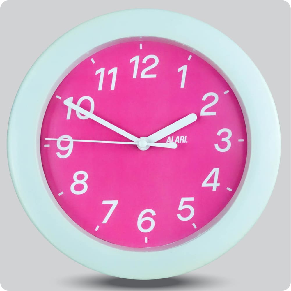 Jam Dinding Analog Polos Minimalis Alari Pink JDALARAL8000-805PIN