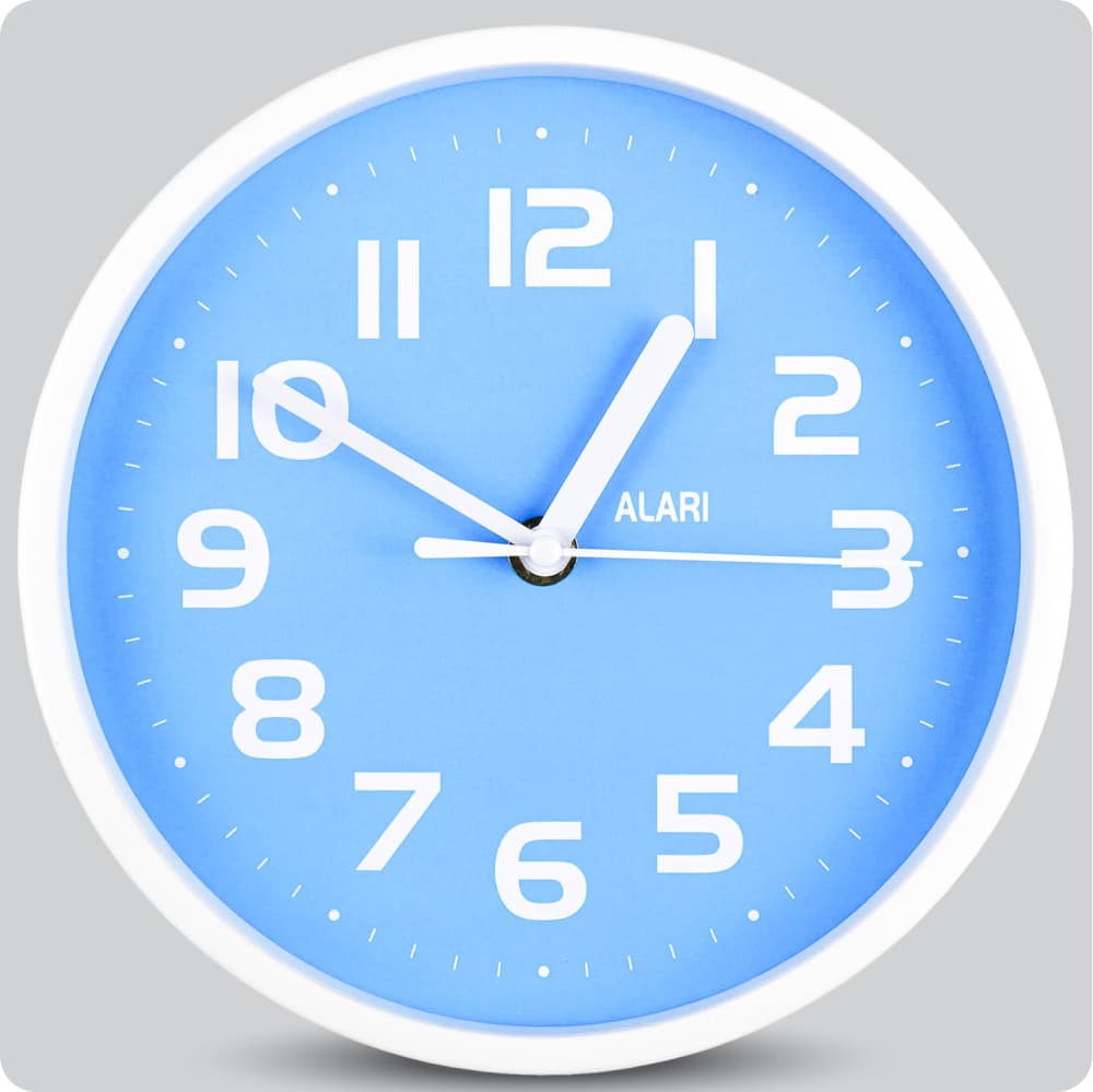 Jam Dinding Analog Polos Minimalis Alari Biru JDALARAL1254-1668BIR