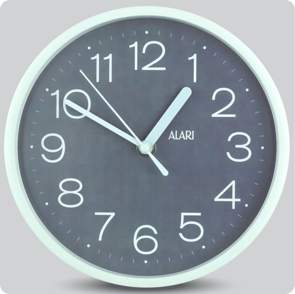 Jam Dinding Analog Polos Minimalis Alari Abu JDALARAL1247-1668ABU