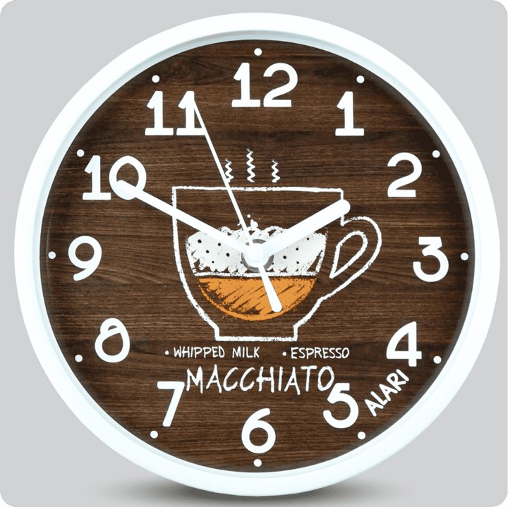 Jam Dinding Analog Motive/Pattern Alari Macchiato Coklat Tua JDALARAL1195-1668CTU