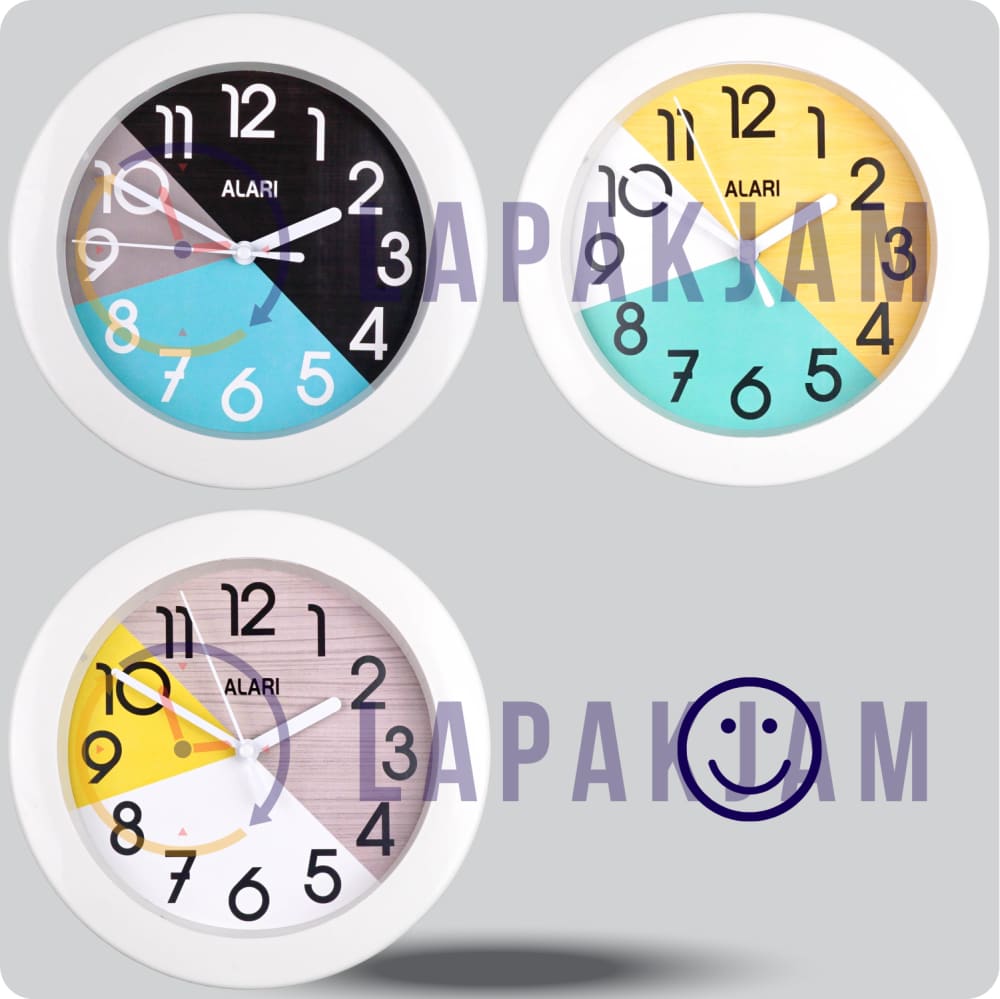 Jam Dinding Analog Polos Minimalis Alari Abu JDALARAL1210-805ABU