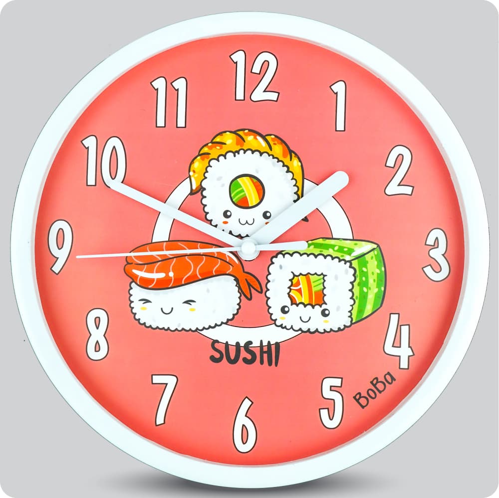 Jam Dinding Analog Karakter Anak Boba Sushi JDBOBABB1117SUS