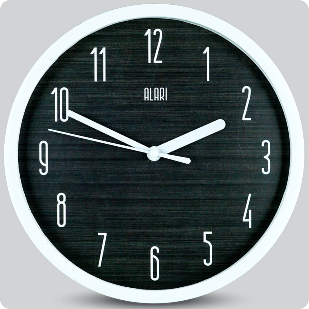 Jam Dinding Analog Polos Minimalis Alari Hitam JDALARAL6884HIT