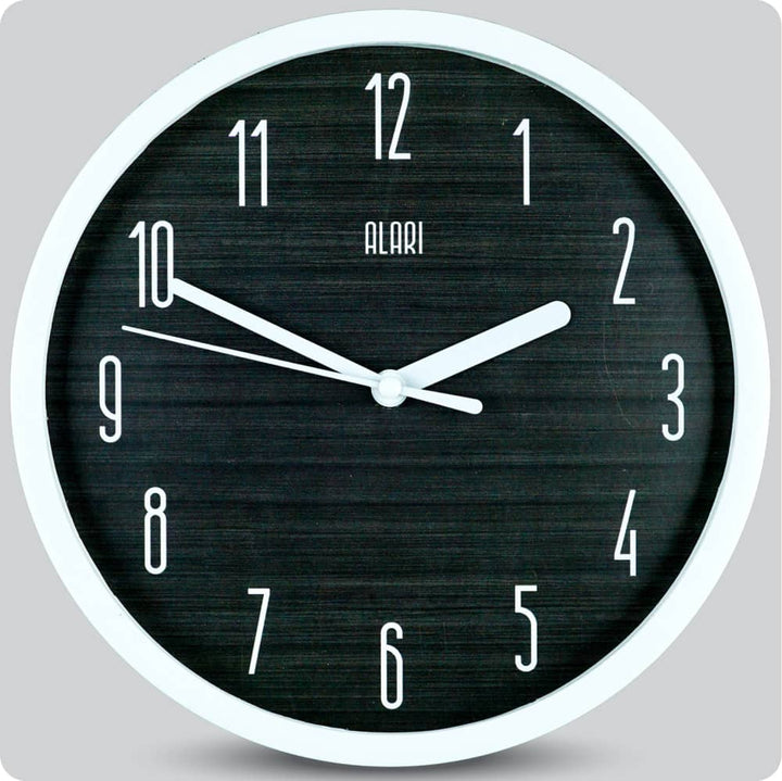 Jam Dinding Analog Polos Minimalis Alari Hitam JDALARAL6884HIT