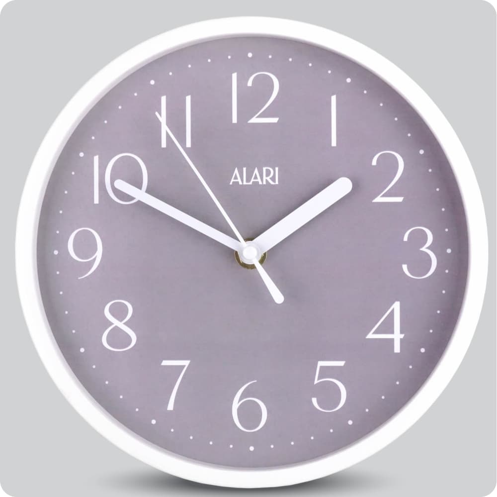 Jam Dinding Analog Polos Minimalis Alari Abu JDALARAL1252-1668ABU