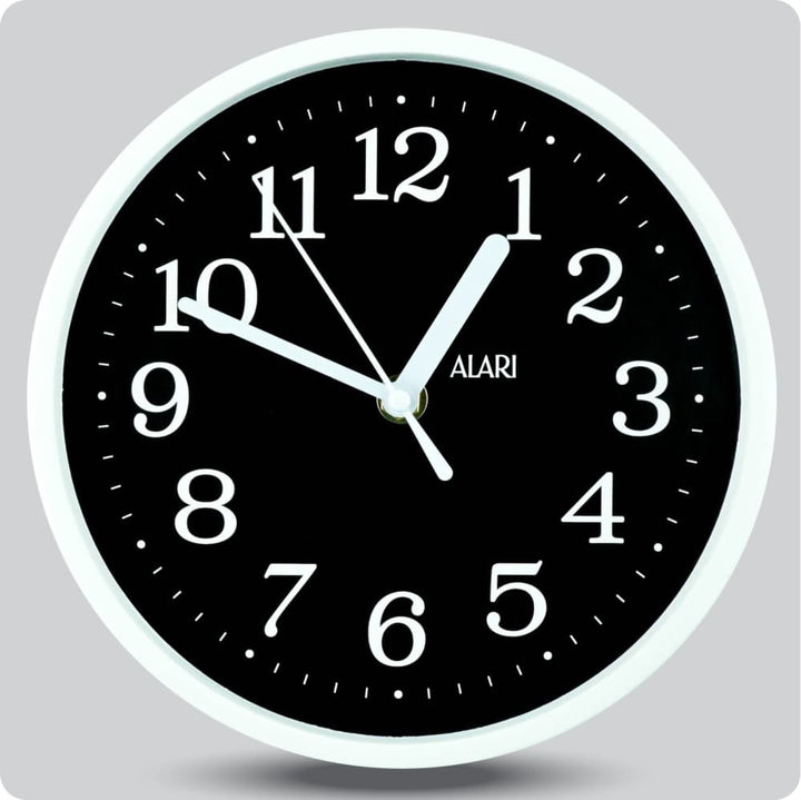 Jam Dinding Analog Polos Minimalis Alari Hitam JDALARAL1243-1668HIT