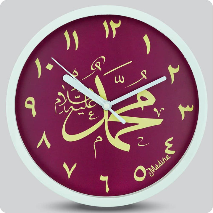 Jam Dinding Analog Kaligrafi Medine Angka Arab Merah JDMEDIMD1233KMMERAR