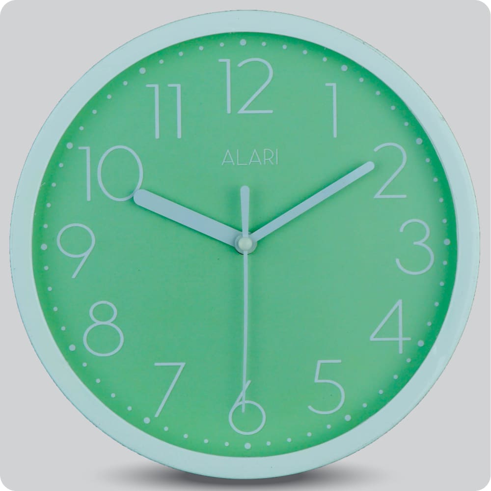 Jam Dinding Analog Polos Minimalis Alari Green JDALARAL1111GRN