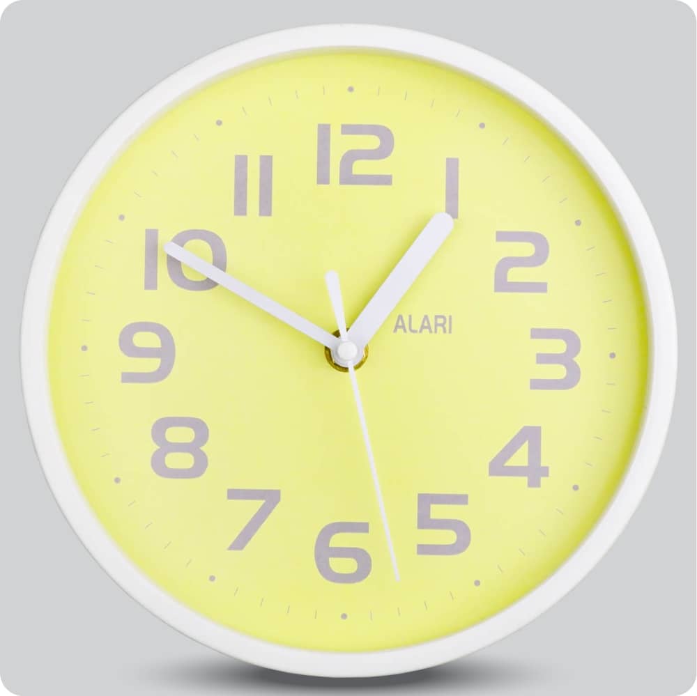 Jam Dinding Analog Polos Minimalis Alari Kuning JDALARAL1254-1668KUN